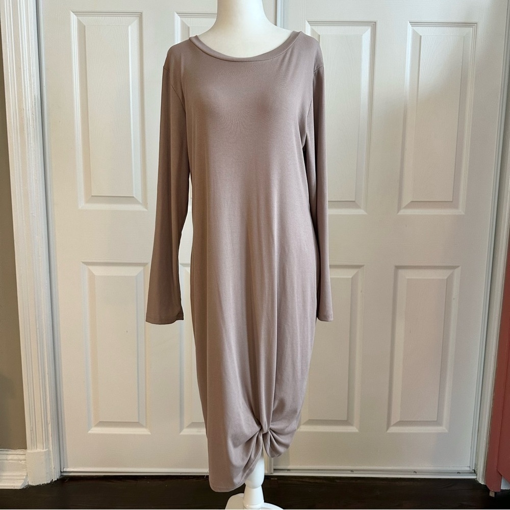 SHEIN Dusty Rose Knit Sweater Dress w/ Knotted Hem